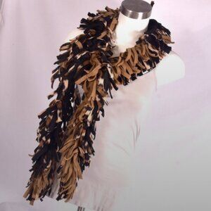 Handmade Fleece Fringe Winter Scarf Animal Print